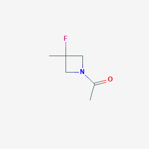 molecular formula C6H10FNO B13118142 1-(3-Fluoro-3-methylazetidin-1-yl)ethan-1-one 