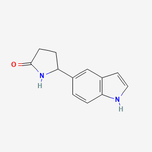 molecular formula C12H12N2O B13118185 5-(1H-Indol-5-yl)pyrrolidin-2-one 