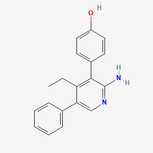 molecular formula C19H18N2O B13118206 4-(2-Amino-4-ethyl-5-phenylpyridin-3-yl)phenol 