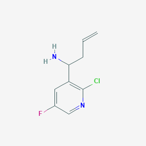 molecular formula C9H10ClFN2 B13118226 1-(2-Chloro-5-fluoropyridin-3-yl)but-3-en-1-amine 