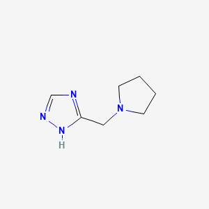 molecular formula C7H12N4 B13118229 3-(Pyrrolidin-1-ylmethyl)-1H-1,2,4-triazole CAS No. 657349-21-8