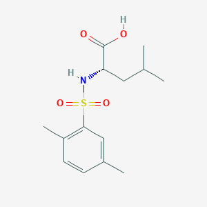 molecular formula C14H21NO4S B13118240 ((2,5-dimethylphenyl)sulfonyl)-L-leucine 