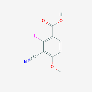 molecular formula C9H6INO3 B13118290 3-Cyano-2-iodo-4-methoxybenzoicacid 