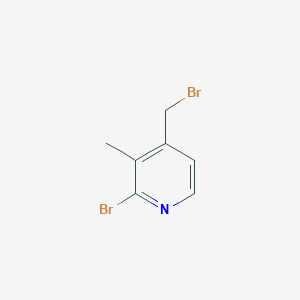 molecular formula C7H7Br2N B13118319 2-Bromo-4-(bromomethyl)-3-methylpyridine 