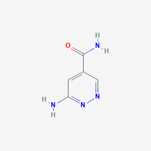 molecular formula C5H6N4O B13118407 6-Aminopyridazine-4-carboxamide 