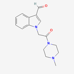 molecular formula C16H19N3O2 B13118432 1-(2-(4-Methylpiperazin-1-yl)-2-oxoethyl)-1H-indole-3-carbaldehyde 