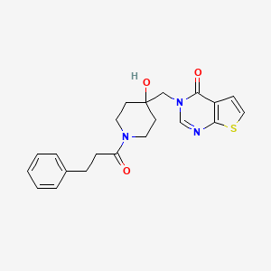 3-((4-Hydroxy-1-(3-phenylpropanoyl)piperidin-4-yl)methyl)thieno[2,3-d]pyrimidin-4(3H)-one