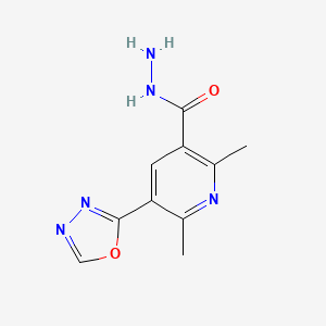 molecular formula C10H11N5O2 B13118495 2,6-Dimethyl-5-(1,3,4-oxadiazol-2-yl)nicotinohydrazide 