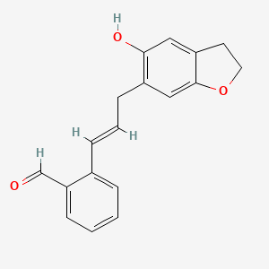 (E)-2-(3-(5-Hydroxy-2,3-dihydrobenzofuran-6-yl)prop-1-en-1-yl)benzaldehyde