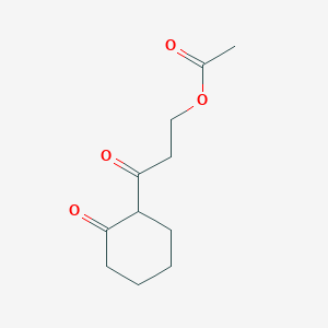 molecular formula C11H16O4 B13118627 3-Oxo-3-(2-oxocyclohexyl)propylacetate 