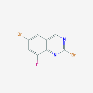 molecular formula C8H3Br2FN2 B13118643 2,6-Dibromo-8-fluoroquinazoline 