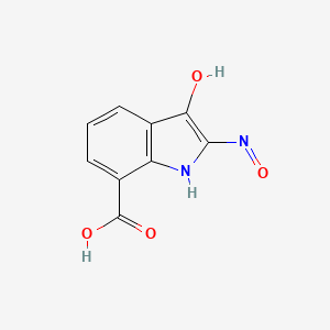 molecular formula C9H6N2O4 B13118682 2-(Hydroxyamino)-3-oxo-3H-indole-7-carboxylic acid CAS No. 5569-93-7