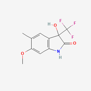 molecular formula C11H10F3NO3 B13118705 3-Hydroxy-6-methoxy-5-methyl-3-(trifluoromethyl)indolin-2-one 