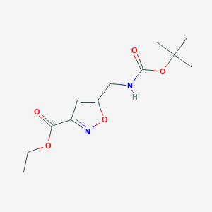 molecular formula C12H18N2O5 B1311883 5-(N-Boc)氨基甲基异恶唑-3-羧酸乙酯 CAS No. 253196-37-1