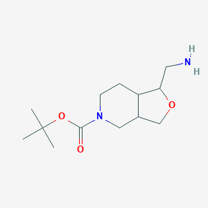 molecular formula C13H24N2O3 B13118872 tert-butyl 1-(aminomethyl)hexahydrofuro[3,4-c]pyridine-5(3H)-carboxylate 