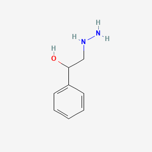 molecular formula C8H12N2O B13118928 2-Hydrazinyl-1-phenylethan-1-ol 