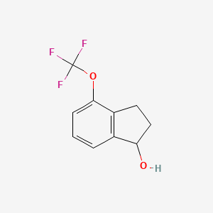 molecular formula C10H9F3O2 B13118958 4-(trifluoromethoxy)-2,3-dihydro-1H-inden-1-ol 