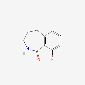 molecular formula C10H10FNO B13119021 9-Fluoro-2,3,4,5-tetrahydro-1H-benzo[c]azepin-1-one 