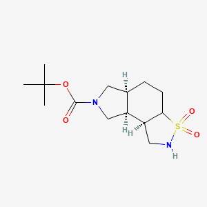 molecular formula C14H24N2O4S B13119024 3,3-Dioxo-decahydro-3l6-thia-2,7-diaza-as-indacene-7-carboxylic acid tert-butyl ester 