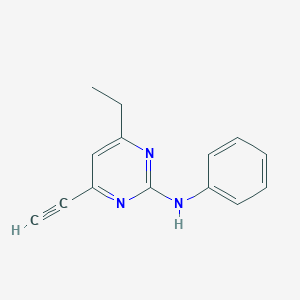 molecular formula C14H13N3 B13119056 4-ethyl-6-ethynyl-N-phenylpyrimidin-2-amine 