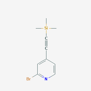 molecular formula C10H12BrNSi B13119107 2-Bromo-4-((trimethylsilyl)ethynyl)pyridine 