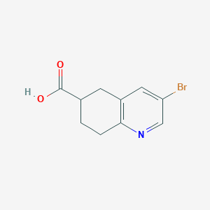 molecular formula C10H10BrNO2 B13119110 3-Bromo-5,6,7,8-tetrahydroquinoline-6-carboxylic acid 