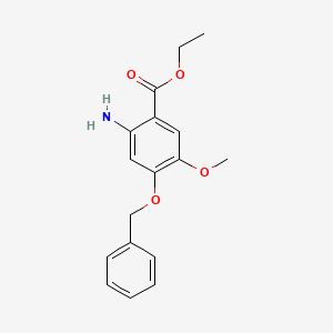 molecular formula C17H19NO4 B13119176 Ethyl 2-amino-5-methoxy-4-phenylmethoxybenzoate 