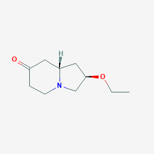 molecular formula C10H17NO2 B13119271 (2R,8AS)-2-ethoxyhexahydroindolizin-7(1H)-one 