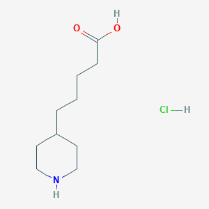 molecular formula C10H20ClNO2 B13119293 5-(Piperidin-4-yl)pentanoicacidhydrochloride 