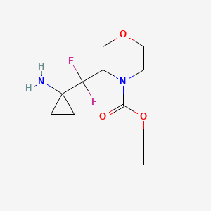 molecular formula C13H22F2N2O3 B13119313 tert-Butyl3-((1-aminocyclopropyl)difluoromethyl)morpholine-4-carboxylate 