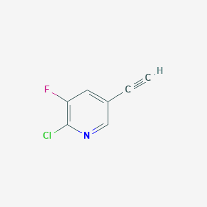 molecular formula C7H3ClFN B13119322 2-Chloro-5-ethynyl-3-fluoropyridine 