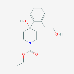 molecular formula C16H23NO4 B1311937 Ethyl 4-hydroxy-4-(2-(2-hydroxyethyl)phenyl)piperidine-1-carboxylate CAS No. 173943-92-5