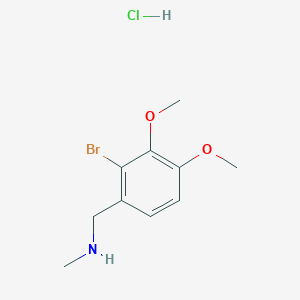 molecular formula C10H15BrClNO2 B13119395 1-(2-Bromo-3,4-dimethoxyphenyl)-N-methylmethanamine hydrochloride 