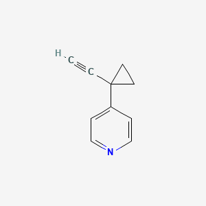 molecular formula C10H9N B13119425 4-(1-Ethynylcyclopropyl)pyridine 