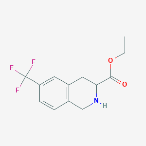 molecular formula C13H14F3NO2 B13119429 Ethyl6-(trifluoromethyl)-1,2,3,4-tetrahydroisoquinoline-3-carboxylate 