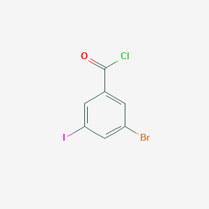 molecular formula C7H3BrClIO B13119493 3-Bromo-5-iodobenzoyl chloride 