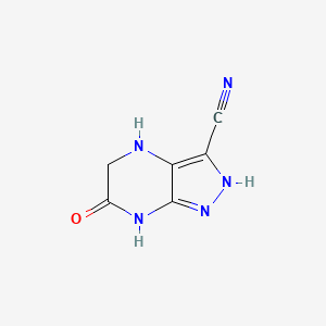 molecular formula C6H5N5O B13119521 6-Oxo-4,5,6,7-tetrahydro-1H-pyrazolo[3,4-b]pyrazine-3-carbonitrile CAS No. 1896941-99-3