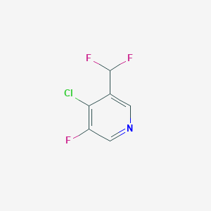 molecular formula C6H3ClF3N B13119611 4-Chloro-3-(difluoromethyl)-5-fluoropyridine 