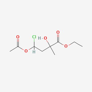 molecular formula C9H15ClO5 B13119628 Ethyl 4-acetoxy-4-chloro-2-hydroxy-2-methylbutanoate 