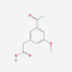 molecular formula C11H12O4 B13119671 (3-Acetyl-5-methoxyphenyl)acetic acid 