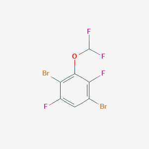 molecular formula C7H2Br2F4O B13119700 1,4-Dibromo-2,5-difluoro-3-(difluoromethoxy)benzene 