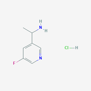 molecular formula C7H10ClFN2 B13119724 1-(5-Fluoropyridin-3-yl)ethanamine;hydrochloride 