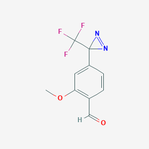 molecular formula C10H7F3N2O2 B1311974 Benzaldehyde, 2-methoxy-4-[3-(trifluoromethyl)-3H-diazirin-3-yl]- CAS No. 205485-25-2