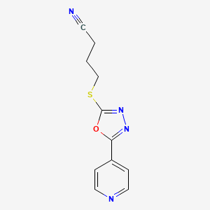 4-{[5-(4-Pyridinyl)-1,3,4-oxadiazol-2-yl]sulfanyl}butanenitrile