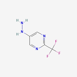 molecular formula C5H5F3N4 B13119757 5-Hydrazinyl-2-(trifluoromethyl)pyrimidine 