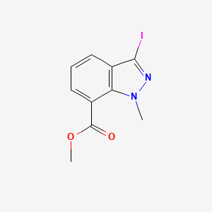 molecular formula C10H9IN2O2 B13119773 Methyl 3-iodo-1-methyl-1H-indazole-7-carboxylate 