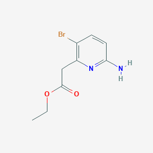 molecular formula C9H11BrN2O2 B13119778 ethyl 2-(6-amino-3-bromopyridin-2-yl)acetate 