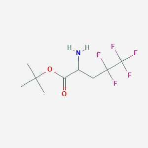 molecular formula C9H14F5NO2 B13119809 tert-Butyl 2-amino-4,4,5,5,5-pentafluoropentanoate 