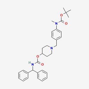 molecular formula C32H39N3O4 B13119949 tert-butyl N-[4-[[4-(benzhydrylcarbamoyloxy)piperidin-1-yl]methyl]phenyl]-N-methylcarbamate 