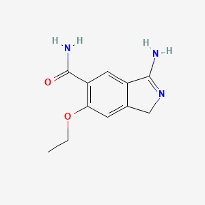 molecular formula C11H13N3O2 B13119980 3-amino-6-ethoxy-1H-isoindole-5-carboxamide 